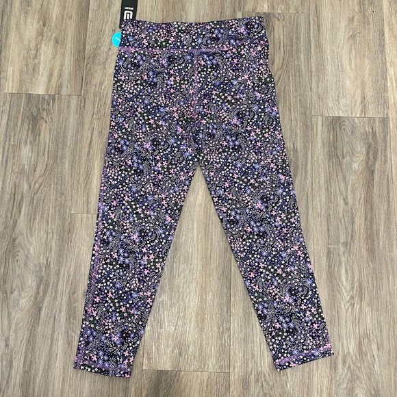 Ideology Purple Pink Flowers Lilac Breeze 7/8‎ Cropped Mid Rise Leggings XL NWT - Picture 2 of 9